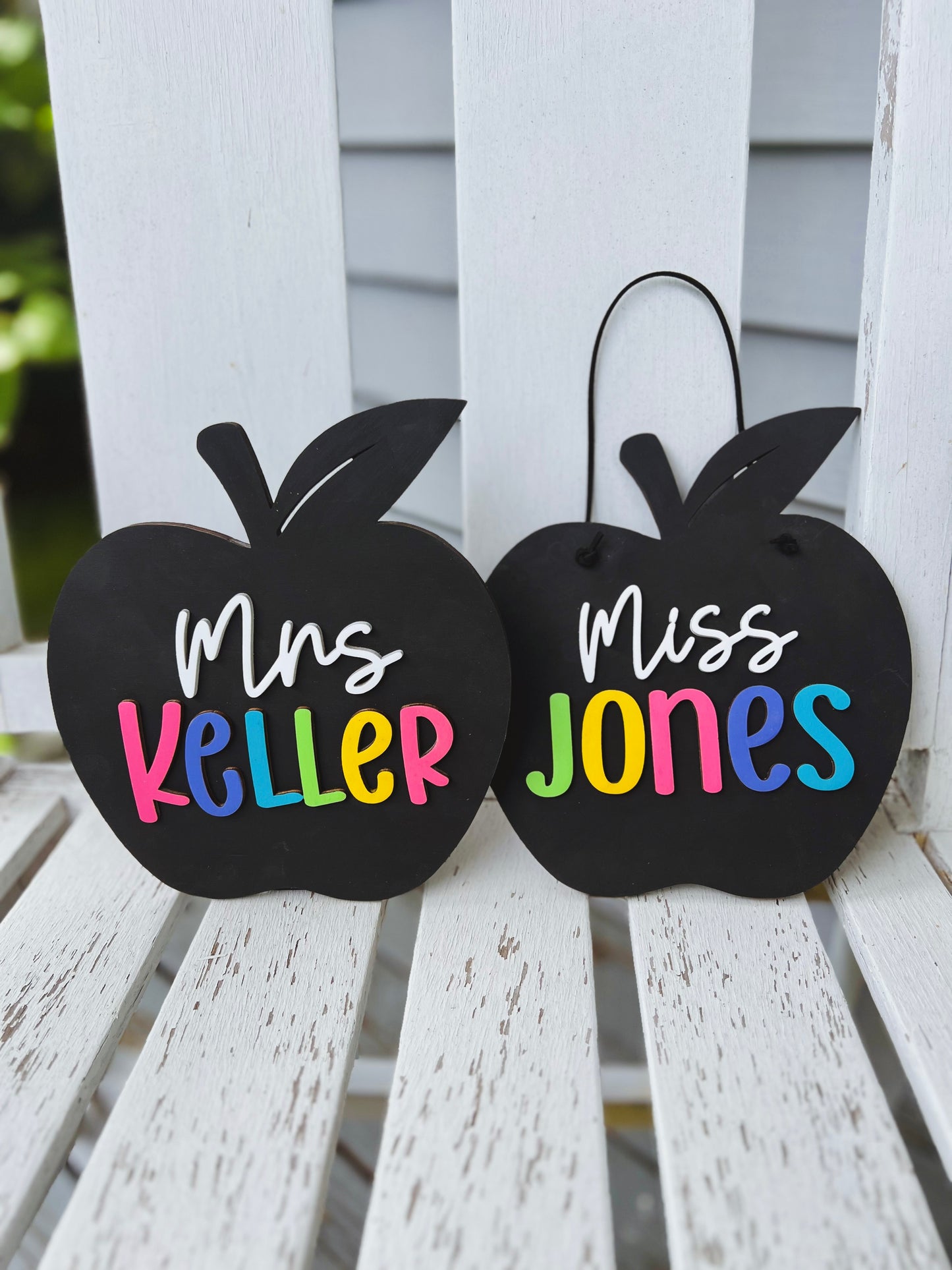 Custom Teacher Apple Sign