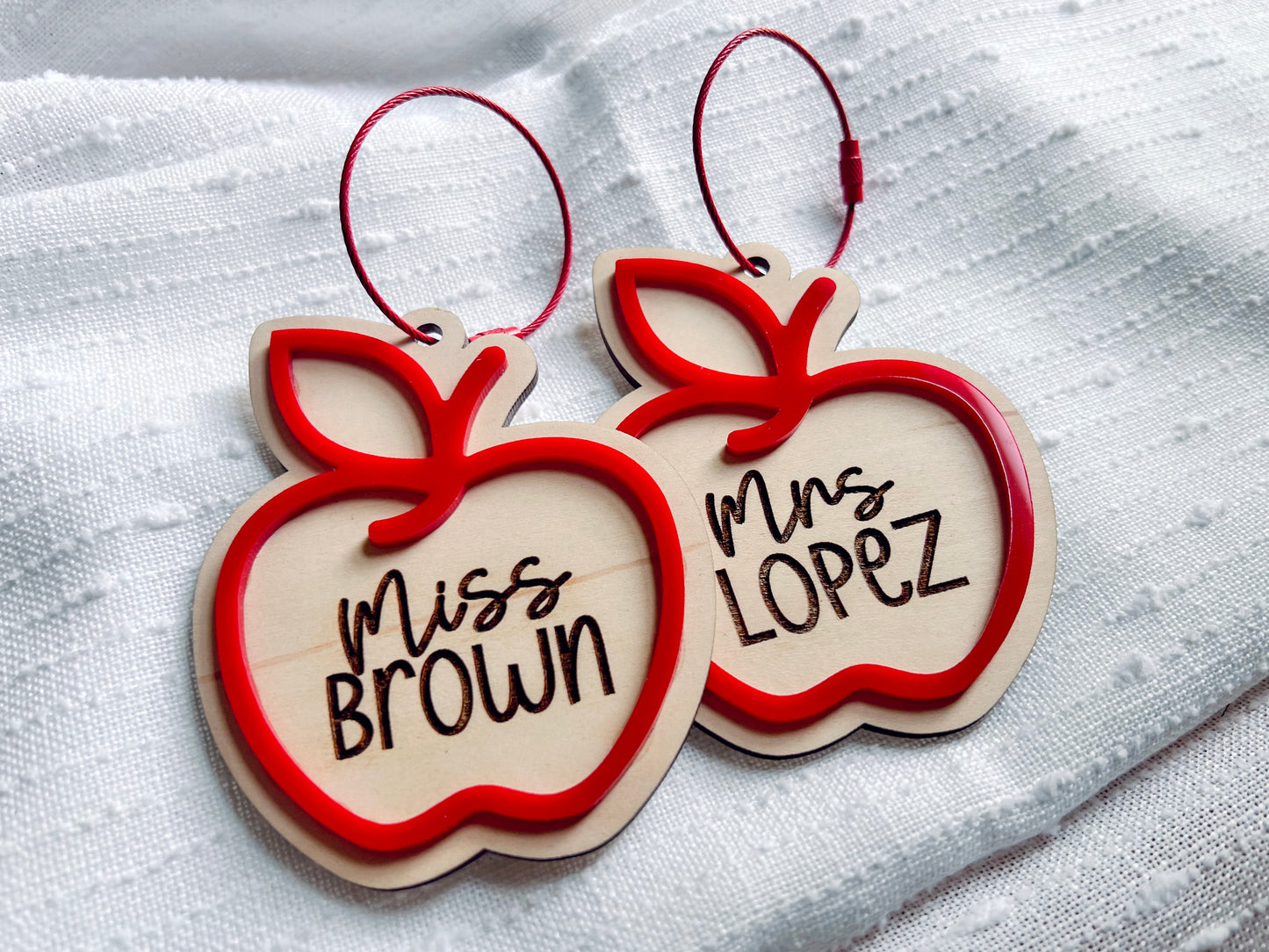 Custom Teacher Apple Tag