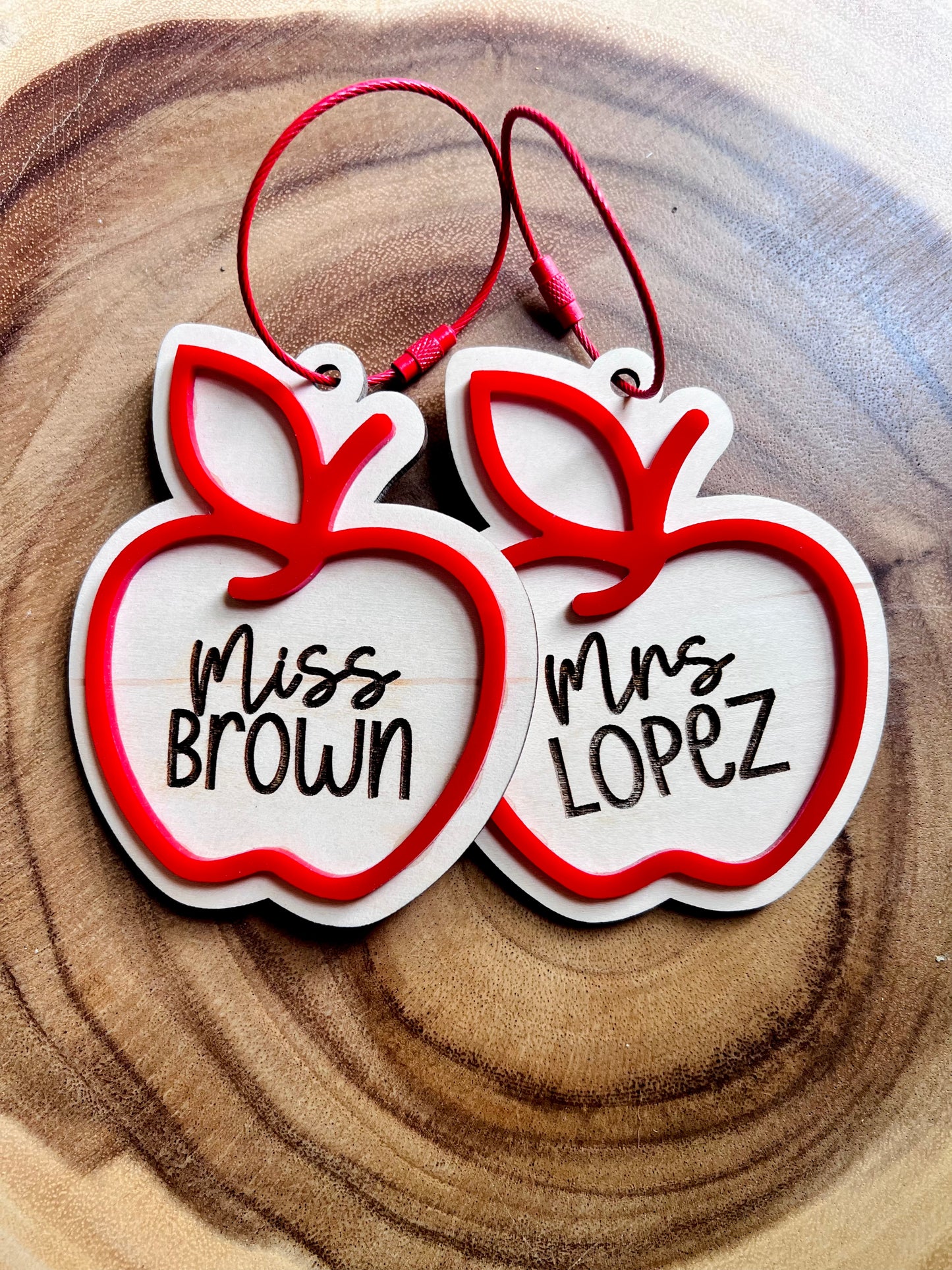 Custom Teacher Apple Tag