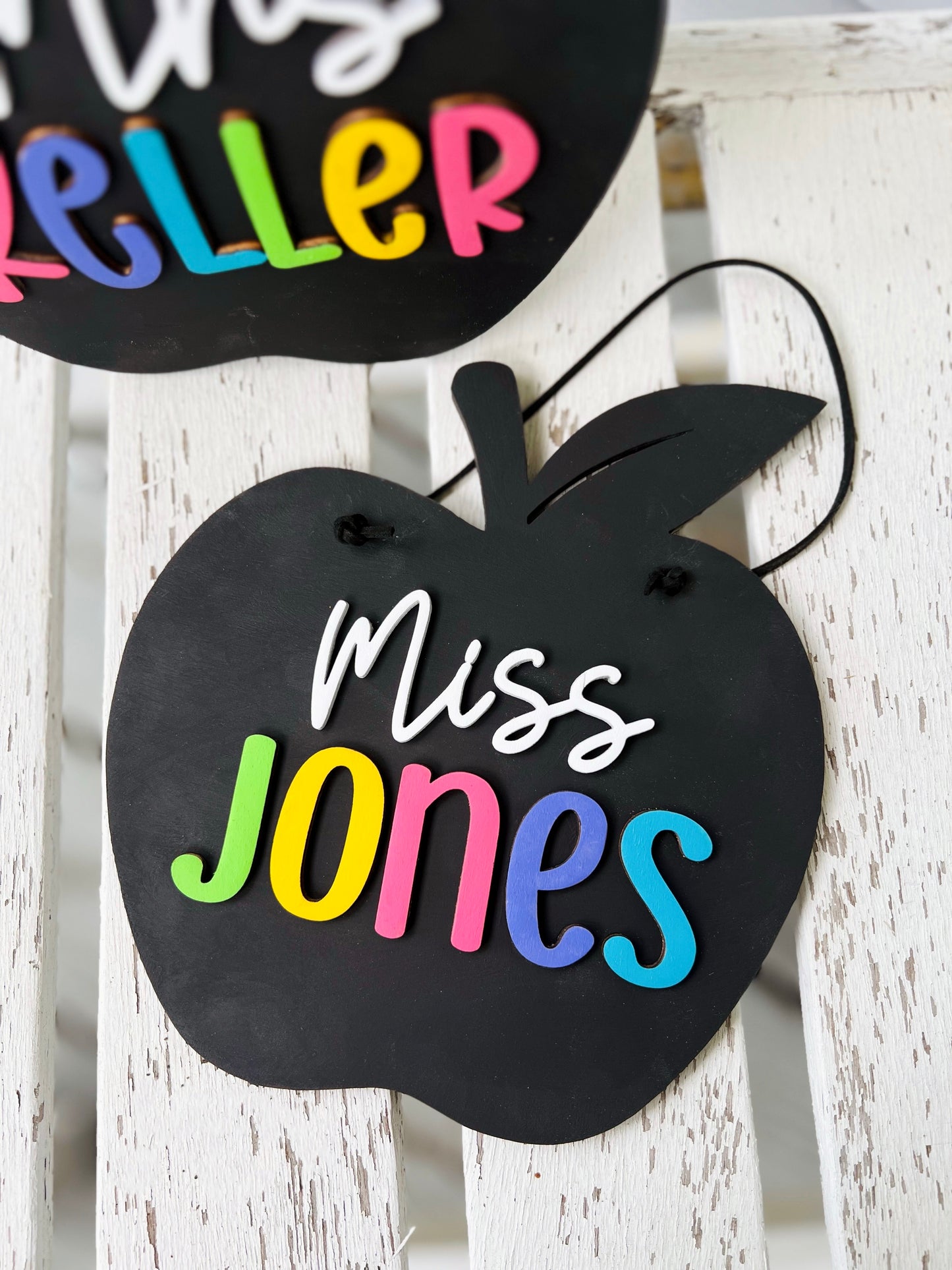 Custom Teacher Apple Sign