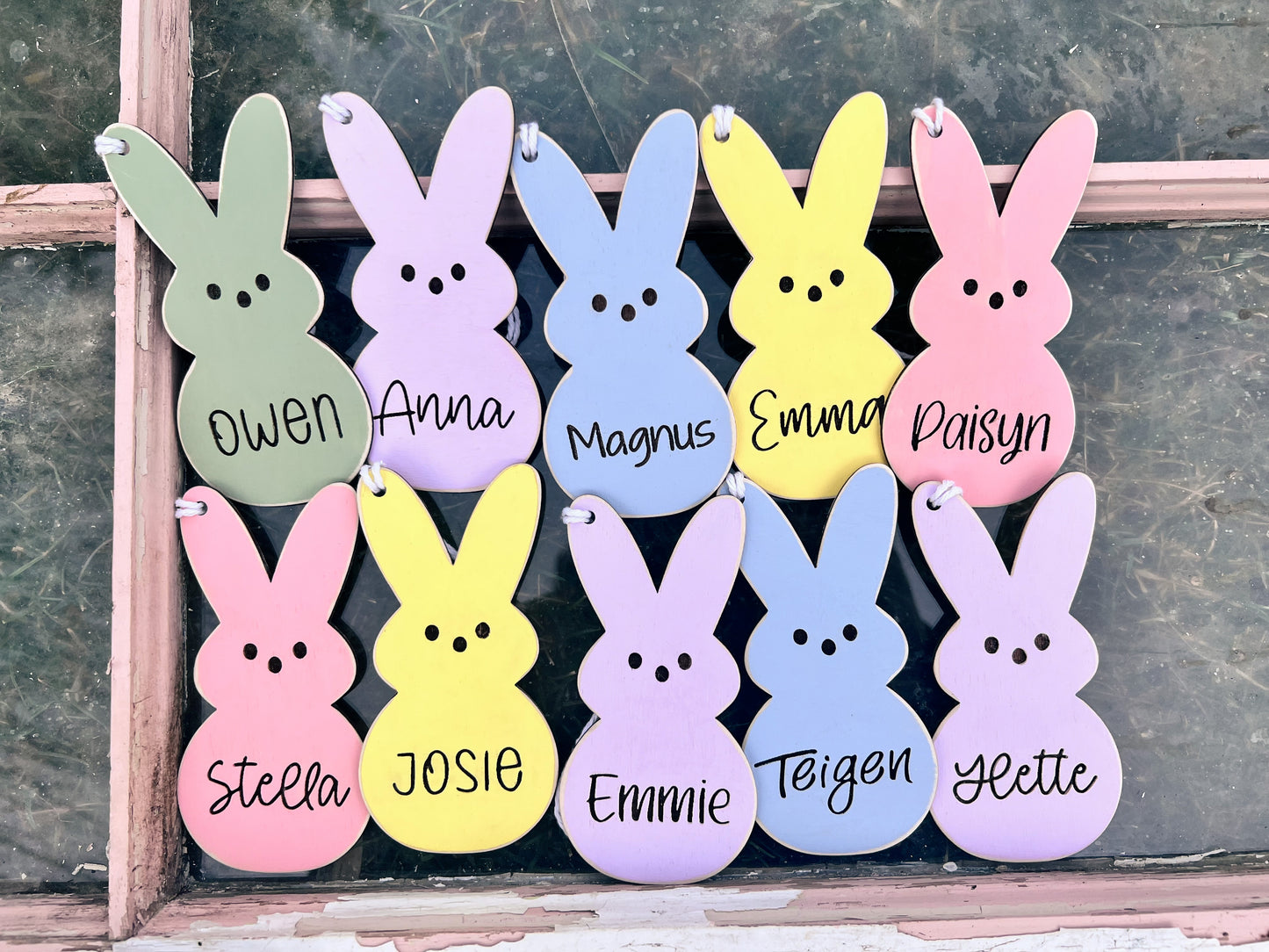 Peep Bunny Custom Easter Basket Tags