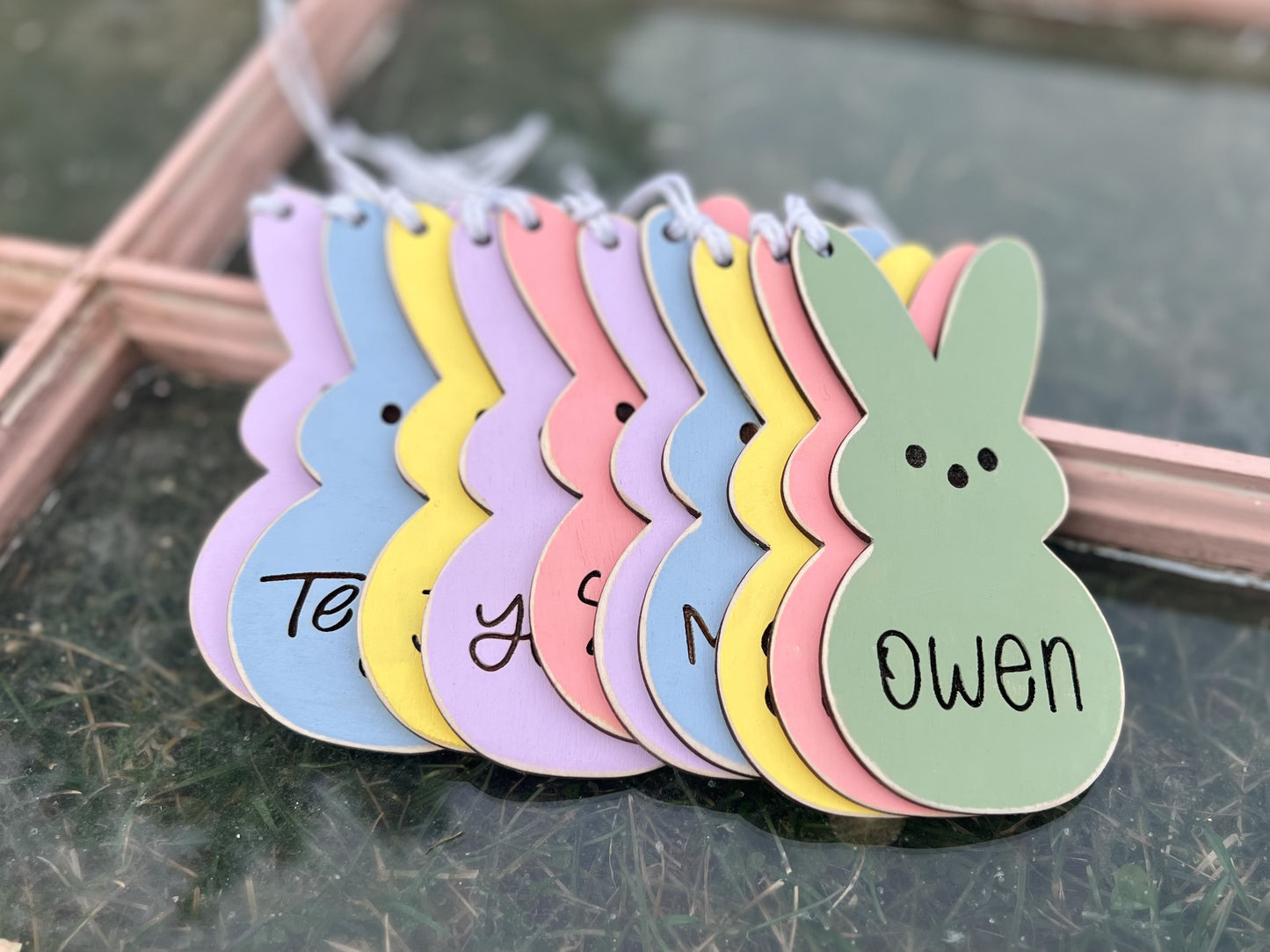 Peep Bunny Custom Easter Basket Tags