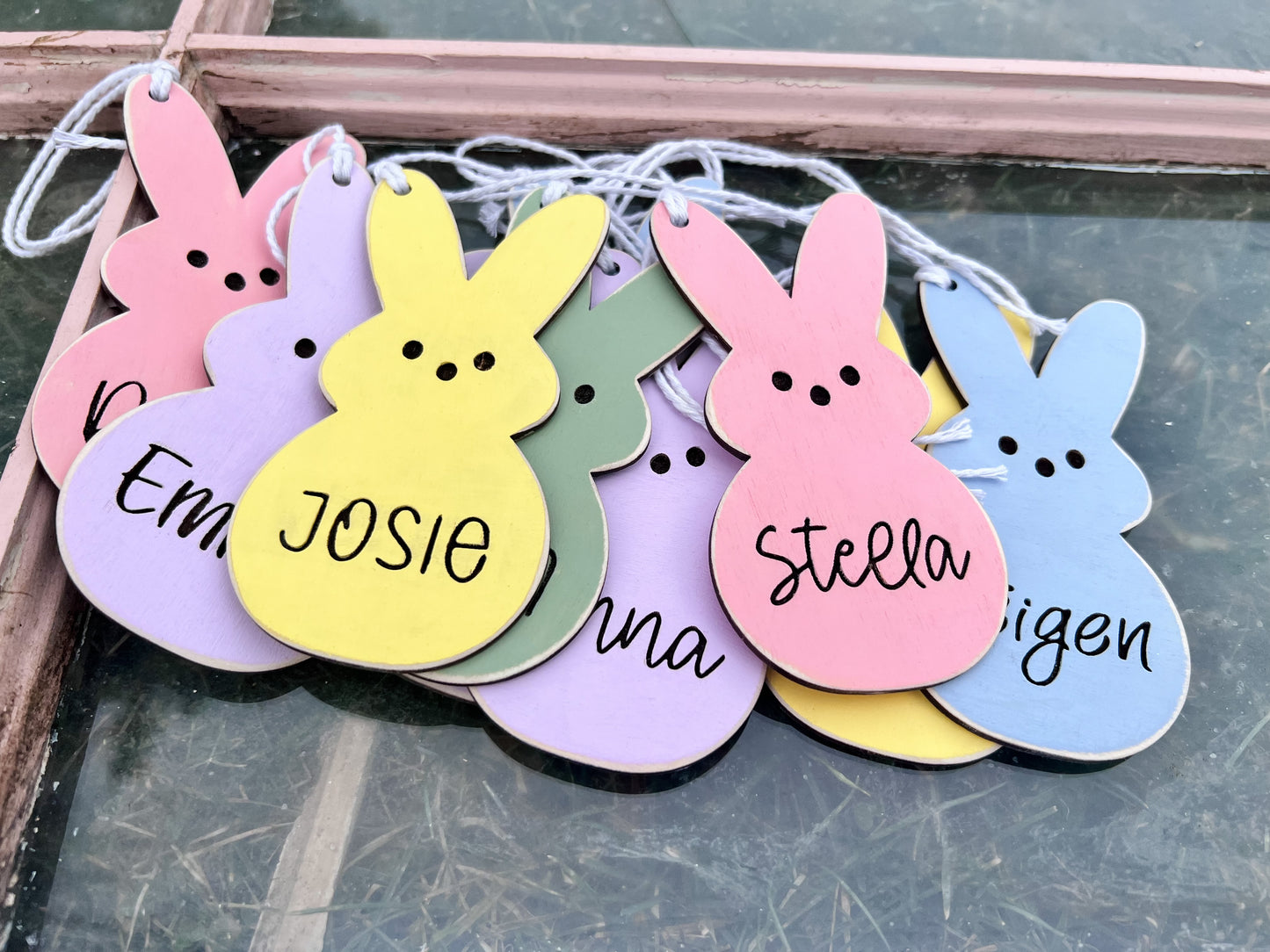 Peep Bunny Custom Easter Basket Tags