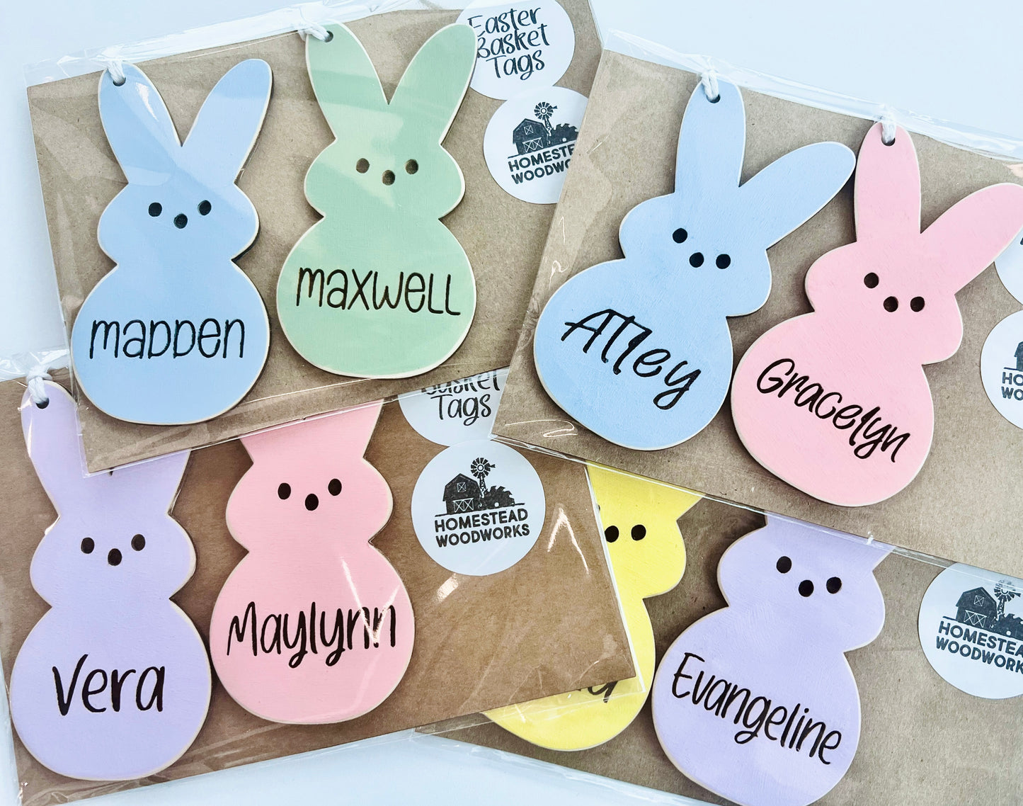 Peep Bunny Custom Easter Basket Tags